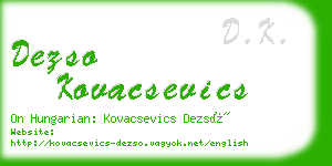 dezso kovacsevics business card